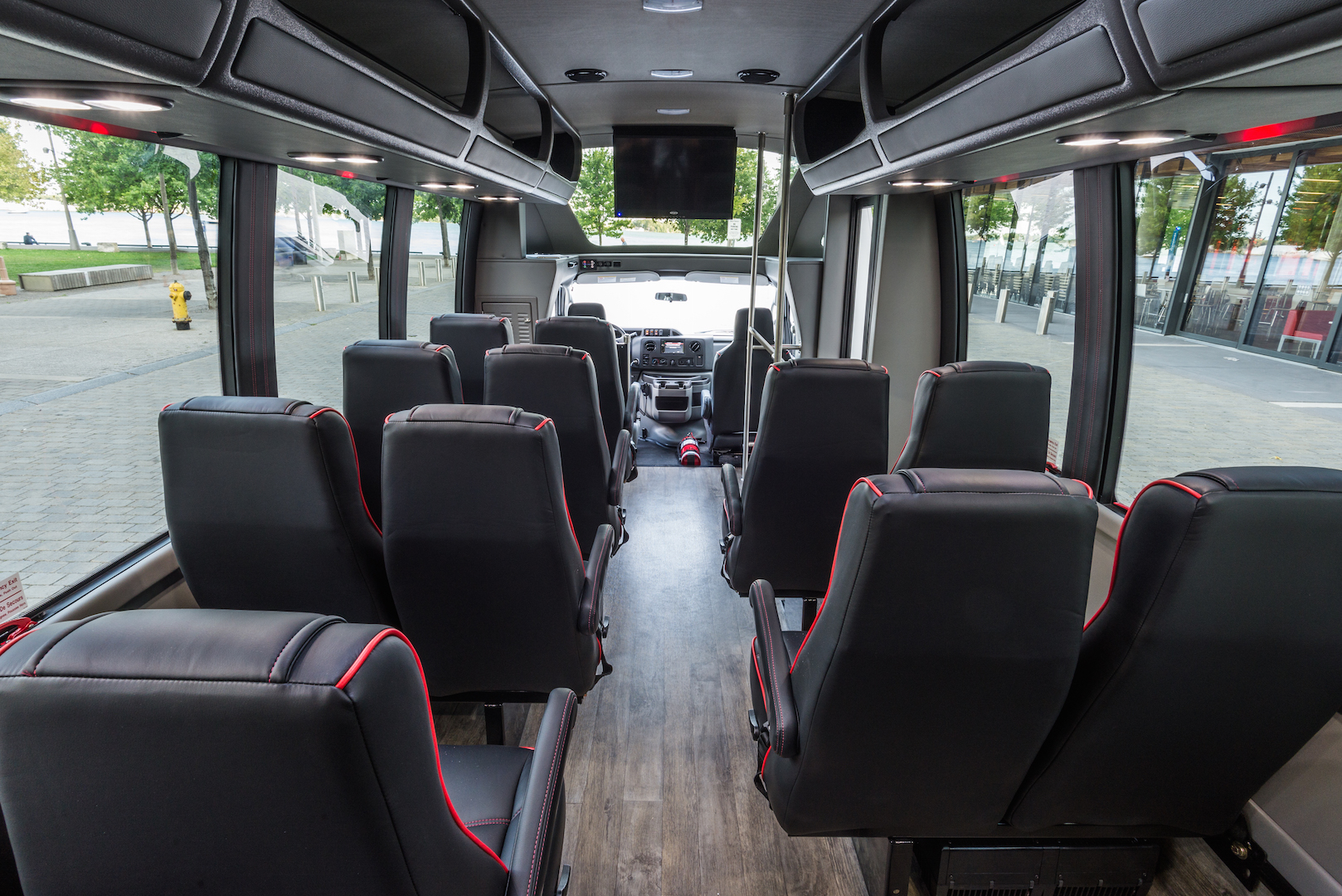 Excel Limousine Minibus Interior Black Leather picture from the back